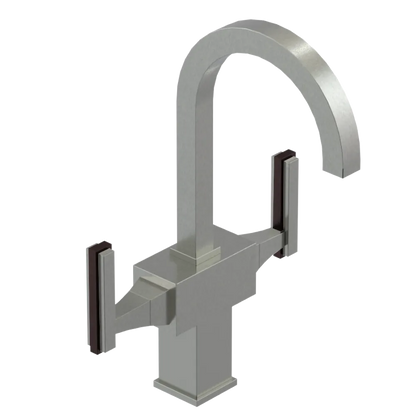 Rubinet Single Hole Dual Handle Lav. Set. (less drain) Satin Nickel