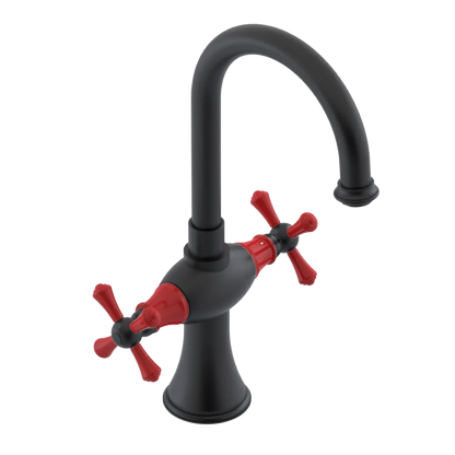 Rubinet Single Hole Dual Handle Lav. Set. (less drain) Matt Black