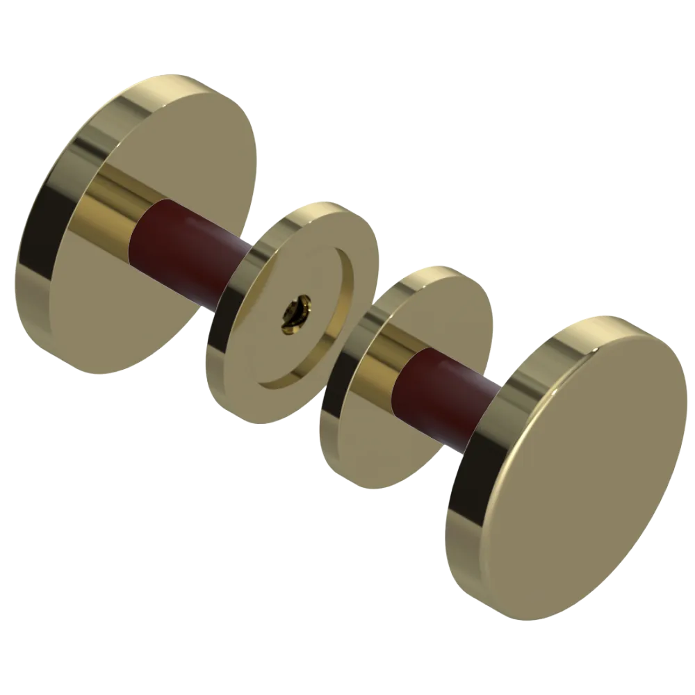 Rubinet Shower Door Knob (set) Natural Brass