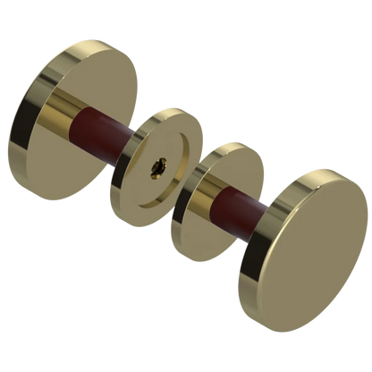 Rubinet Shower Door Knob (set) Natural Brass