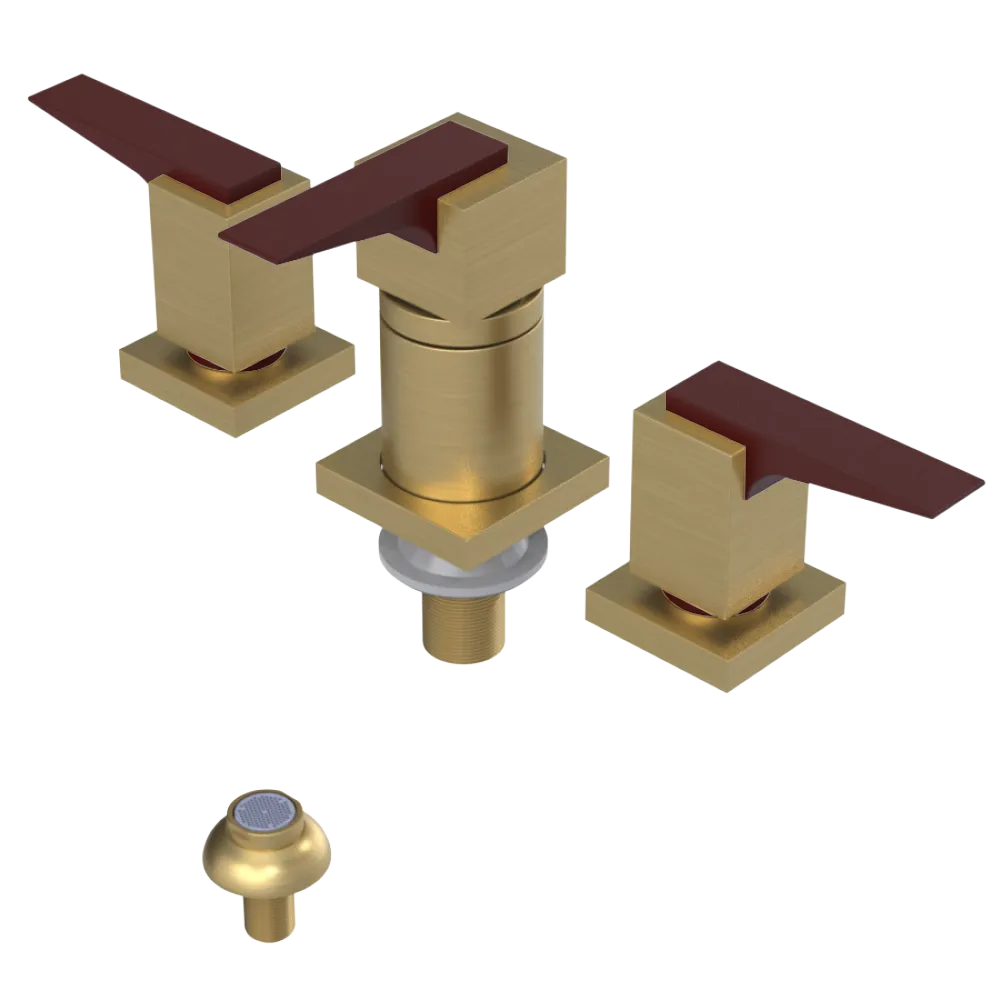 Rubinet Bidet Fitting with Spray, Diverter, and Vacuum Breaker (less drain) Satin Brass