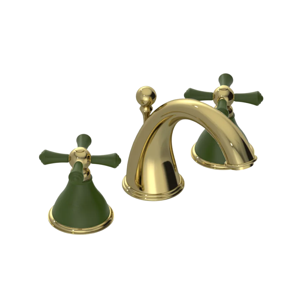 Rubinet Widespread Lav. Set. (less drain) Natural Brass