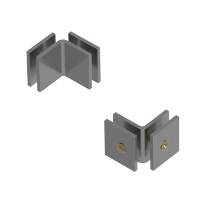 Rubinet 90 Glass to Glass Open Face Satin Nickel