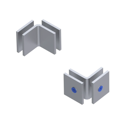 Rubinet 90 Glass to Glass Open Face Satin Chrome