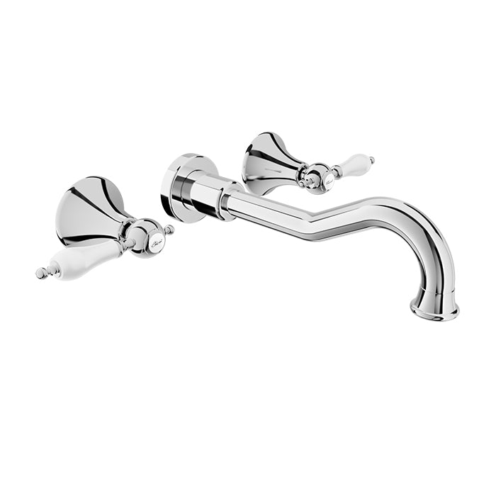 Baril Two handles wall-mounted lavatory faucet, drain not included