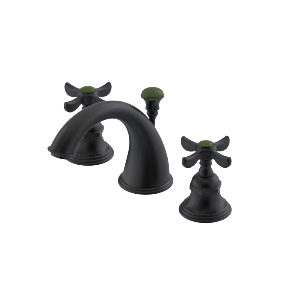 Rubinet Widespread Lav. Set. (less drain) Matt Black