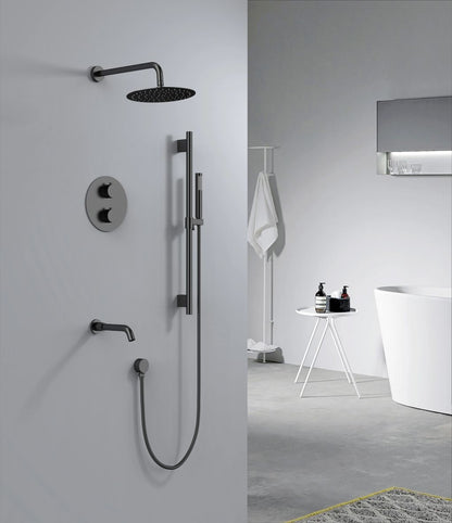 Aquaflo Rund 3-Way Thermostatic Shower Set