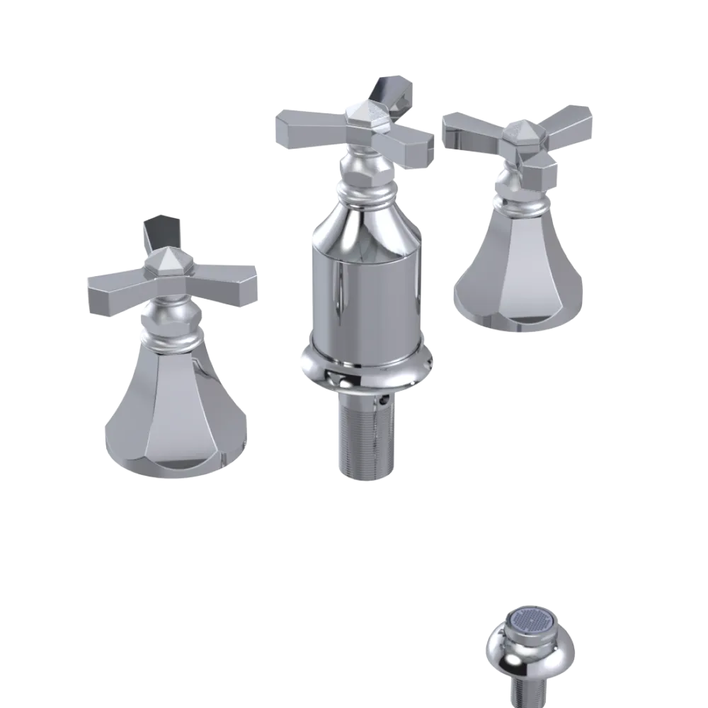 Rubinet Bidet Fitting with Spray, Diverter, and Vacum Breaker (Less Drain) Chrome