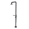Rubinet Pressure Balance Outdoor Shower with Hand Held Shower & 10" Shower Head (with shelf) - 304 Stainless Steel Black