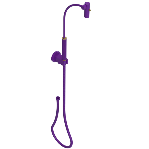 Rubinet Hand Held Shower Bidet with Extended Reach & Dual Function Spray Including Wall Bracket with Supply & Hose (Round) Purple Haze