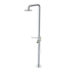 Rubinet Pressure Balance Outdoor Shower with Hand Held Shower & 10" Shower Head (with shelf) - 304 Stainless Steel Chrome
