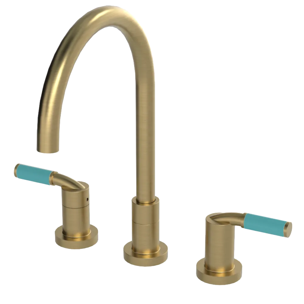 Rubinet Widespread Kitchen Set Satin Brass