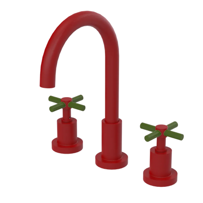 Rubinet Widespread Kitchen Set with LaSalle Spout Maroon