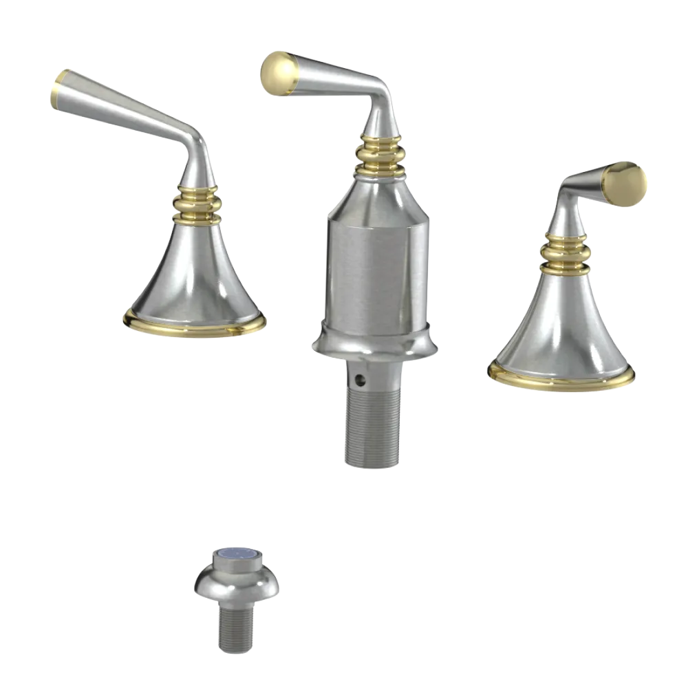 Rubinet Bidet Fitting with Spray, Diverter, and Vacum Breaker (Less Drain) Satin Nickel