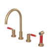 Rubinet Widespread Kitchen Set with Hand Spray Satin Gold