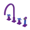 Rubinet Widespread Kitchen Set with Hand Spray Purple Haze