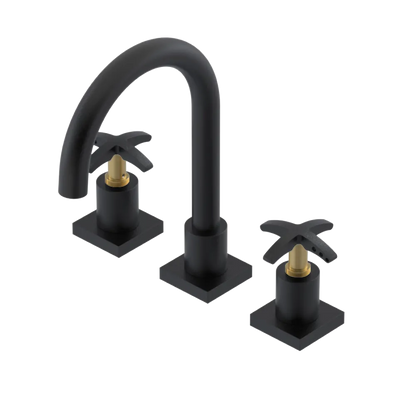 Rubinet Widespread Lav. Set. (less drain) Matt Black