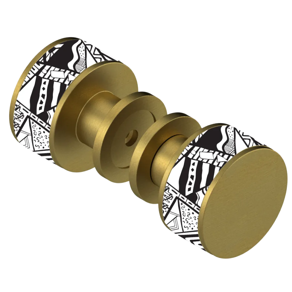 Rubinet Shower Door Knob (set) Antique Brass Matt