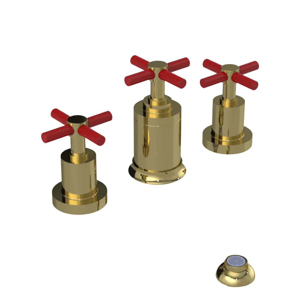 Rubinet Bidet Fitting with Spray, Diverter, and Vacuum Breaker (less drain) Natural Brass