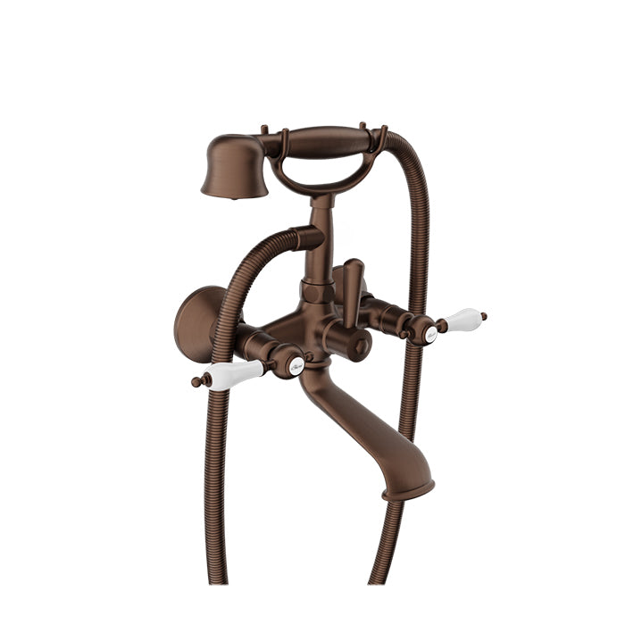 Baril Wall-mounted tub faucet with hand shower