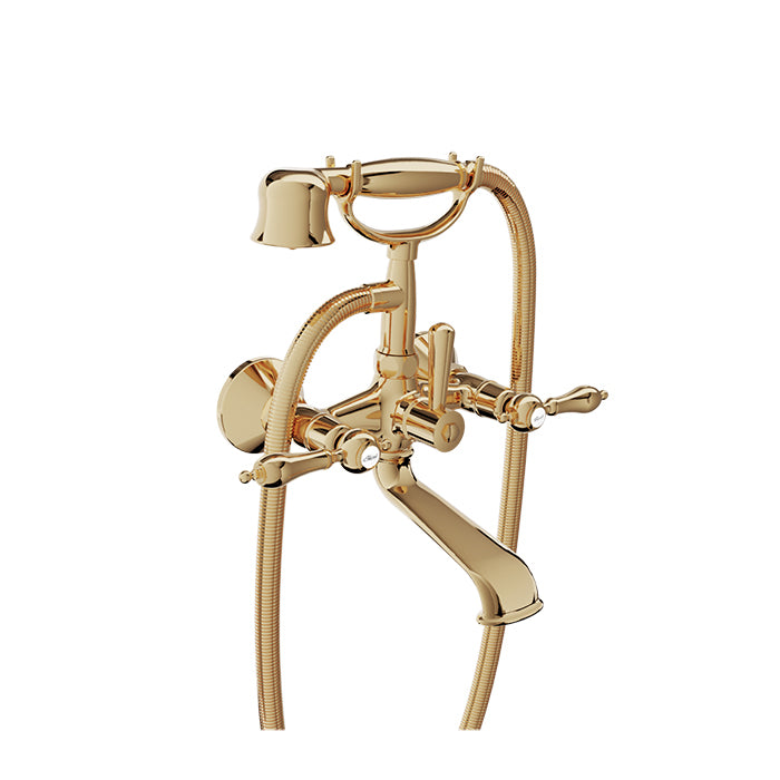 Baril Wall-mounted tub faucet with hand shower