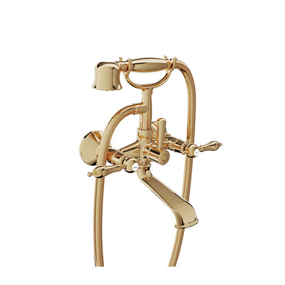 Baril Wall-mounted tub faucet with hand shower