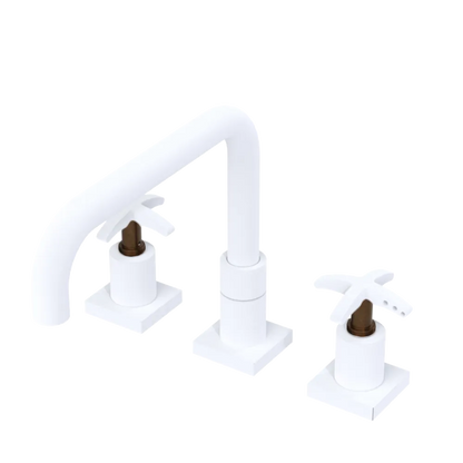 Rubinet Widespread Kitchen Set with Genesis Spout Matt White