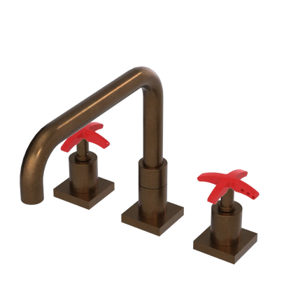 Rubinet Widespread Kitchen Set with Genesis Spout Tuscan Brass
