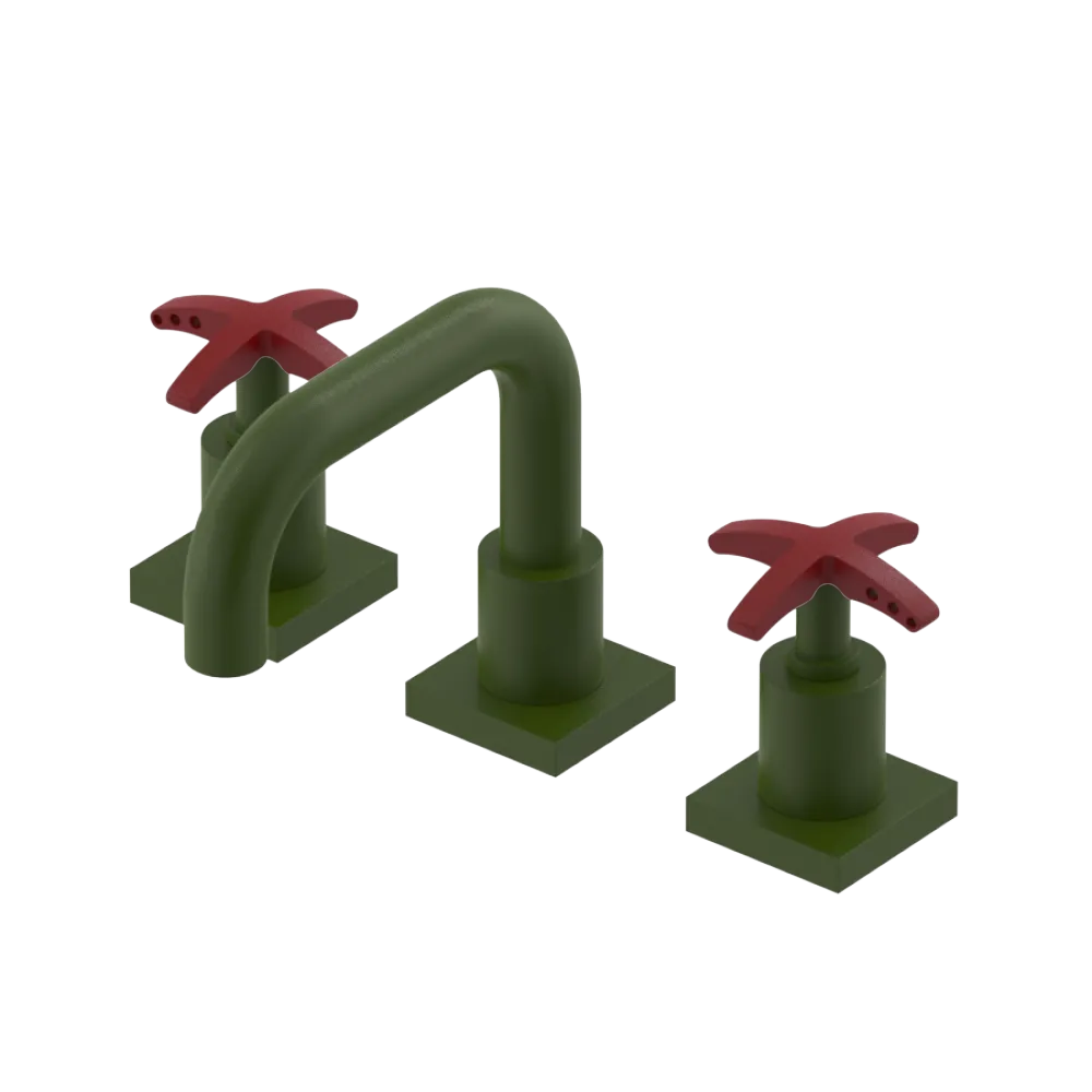 Rubinet Widespread Lav. Set. with Genesis spout (less drain) Green Envy