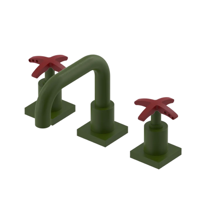 Rubinet Widespread Lav. Set. with Genesis spout (less drain) Green Envy