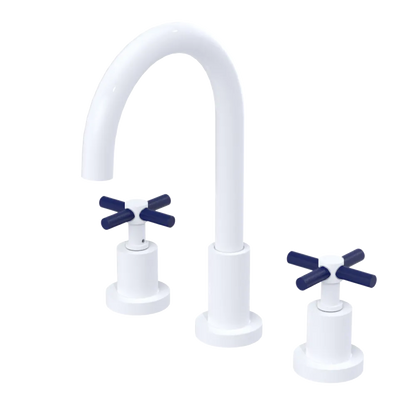 Rubinet Widespread Kitchen Set with LaSalle Spout White