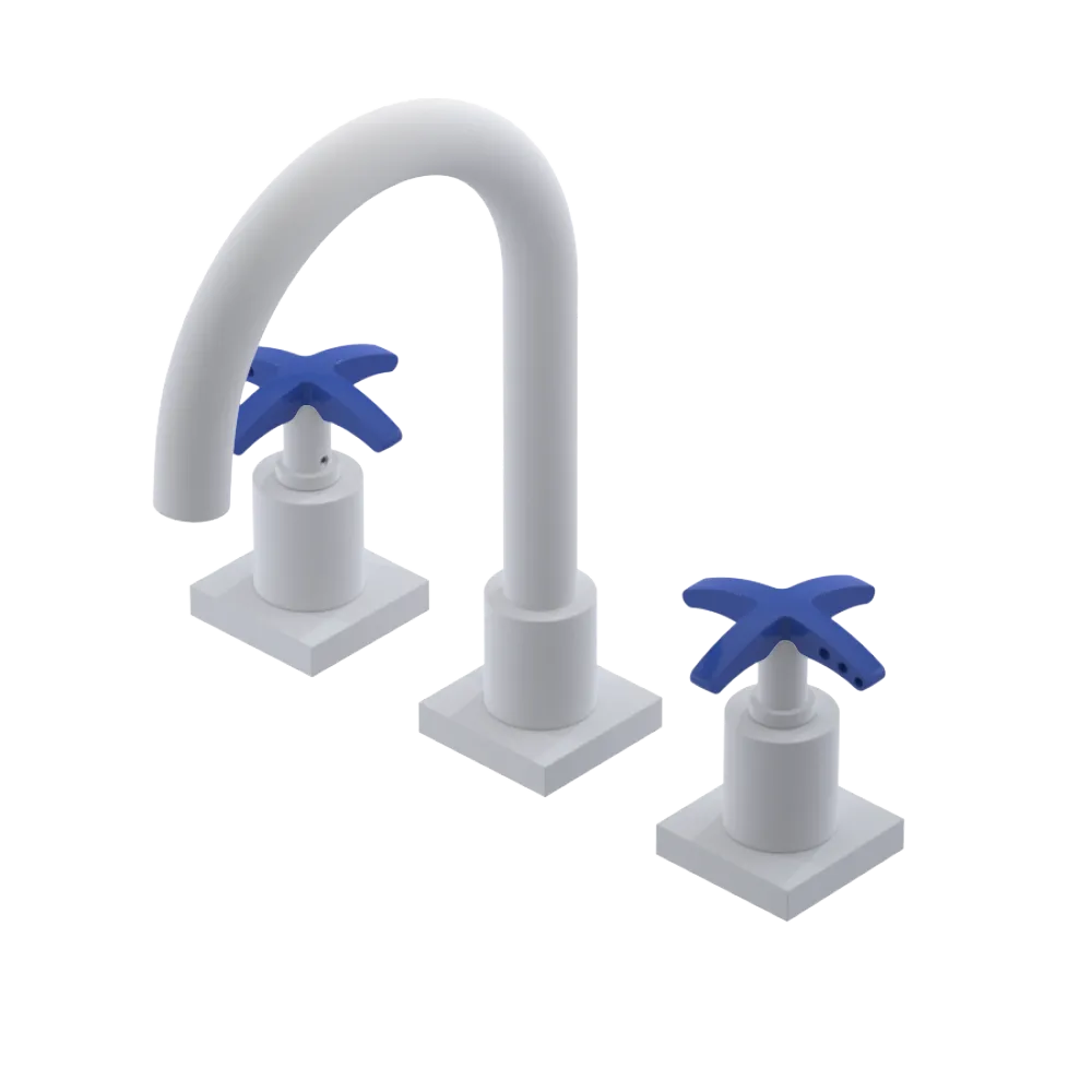 Rubinet Widespread Lav. Set. (less drain) Matt White