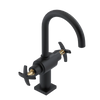 Rubinet Single Hole Dual Handle Lav. Set. (less drain) Matt Black