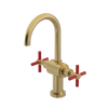 Rubinet Single Hole Dual Handle Lav. Set with LaSalle Spout (less drain) Satin Brass