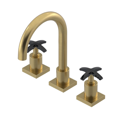 Rubinet Widespread Lav. Set. (less drain) Satin Brass