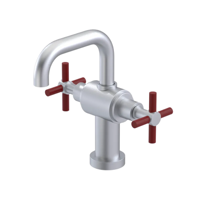 Rubinet Single Hole Dual Handle Lav. Set. (less drain) Satin Chrome