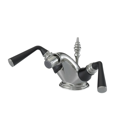 Rubinet Single Hole Dual Handle Bidet Fitting (Less Drain) Satin Nickel