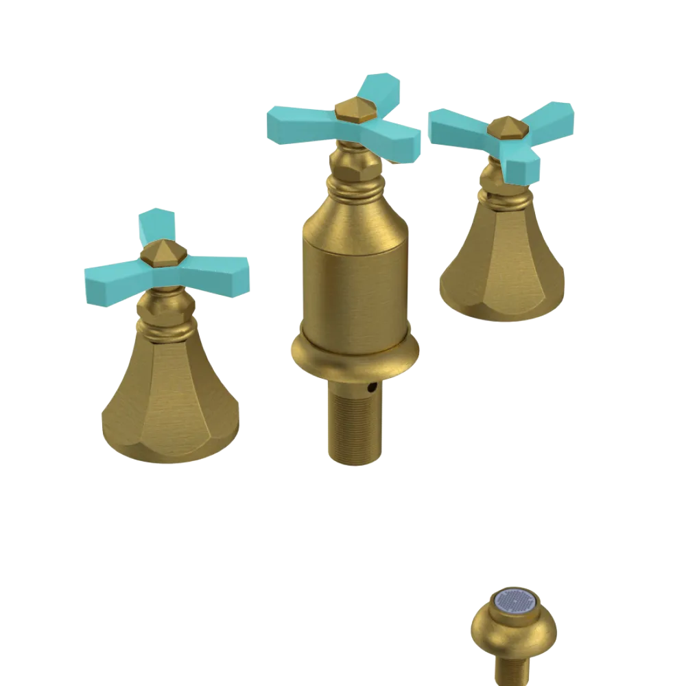 Rubinet Bidet Fitting with Spray, Diverter, and Vacum Breaker (Less Drain) Antique Brass Matt