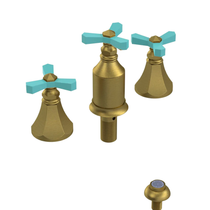Rubinet Bidet Fitting with Spray, Diverter, and Vacum Breaker (Less Drain) Antique Brass Matt