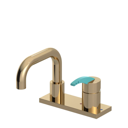 Rubinet 4" Centre Single Control Lav. Set. with Genesis spout (less drain) Gold