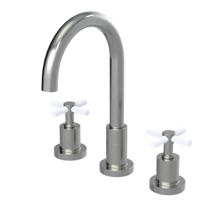Rubinet Widespread Kitchen Set with LaSalle Spout Satin Nickel