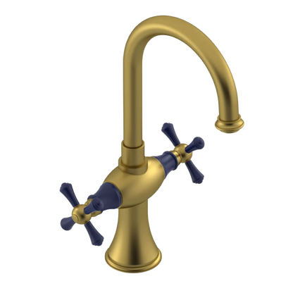 Rubinet Single Hole Dual Handle Lav. Set. (less drain) Antique Brass Matt