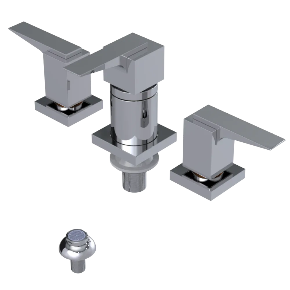 Rubinet Bidet Fitting with Spray, Diverter, and Vacuum Breaker (less drain) Chrome