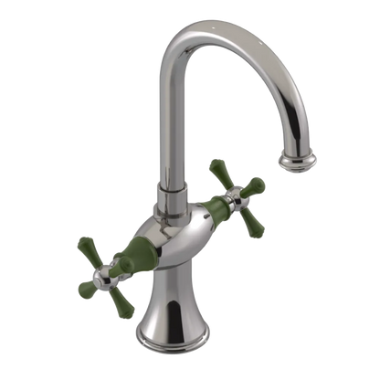 Rubinet Single Hole Dual Handle Lav. Set. (less drain) Polished Nickel