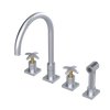 Rubinet Widespread Kitchen Set with Hand Spray Satin Chrome