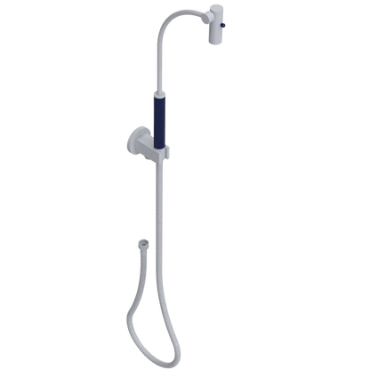Rubinet Hand Held Shower Bidet with Extended Reach & Dual Function Spray Including Wall Bracket with Supply & Hose (Round) Matt White