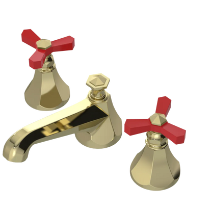 Rubinet Widespread Lav. Set. (less drain) Gold