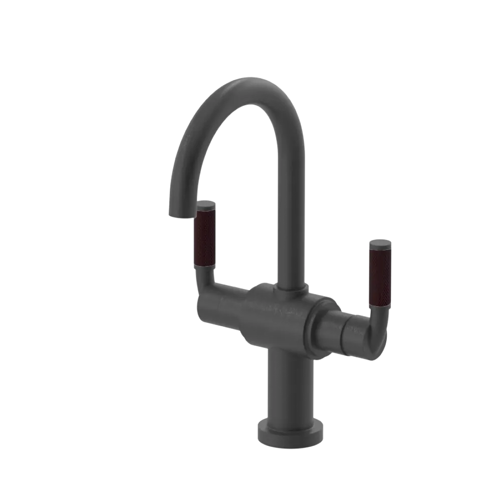 Rubinet Single Hole Dual Handle Lav. Set. (less drain) Matt Black