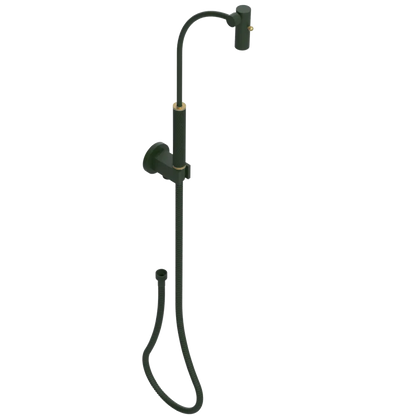 Rubinet Hand Held Shower Bidet with Extended Reach & Dual Function Spray Including Wall Bracket with Supply & Hose (Round) Green Envy