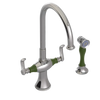 Rubinet Two Handle Single Hole Kitchen Set with Hand Spray Polished Nickel